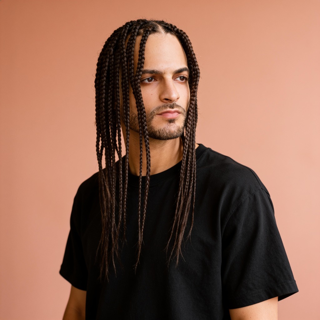 Retrato de Jeff Mkeyz con camiseta negra sobre fondo melocotón